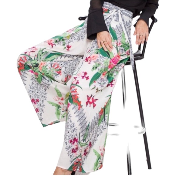 Jealous Tomato Tropical Pallazzo Pants, M - Picture 1 of 10